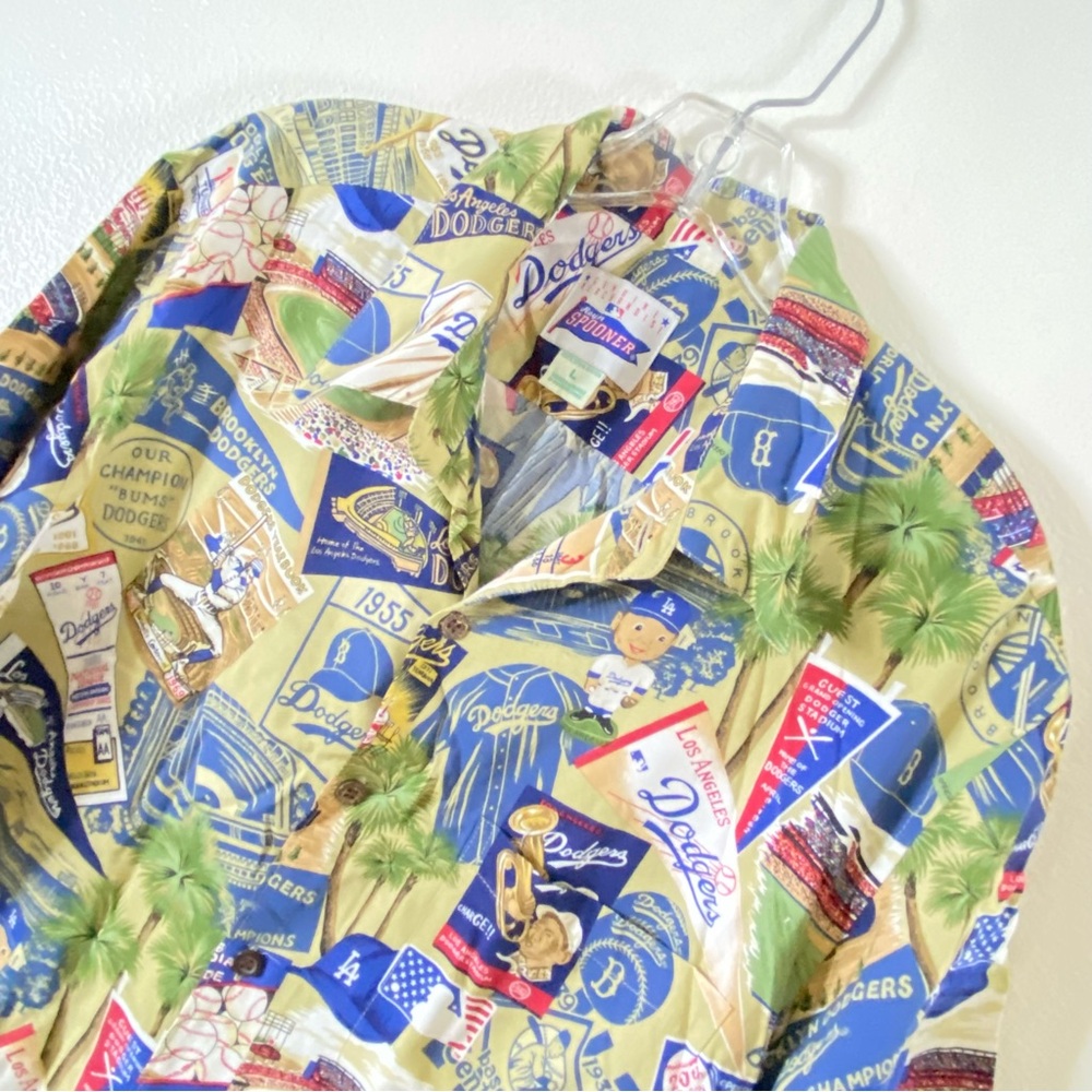 AX Vtg Reyn Spooner Los Angeles Dodgers Vintage Camp Collar Button Shirt
